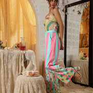 Pink Blue Stripe Trouser