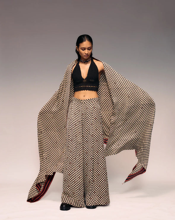 Ajrakh Check Wide Trouser