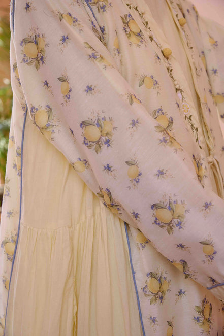 Amily Dress and Jacket Set - Lemon Print