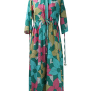 Big Floral Allover Drawstring Dress