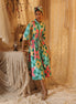Big Floral Allover Drawstring Dress