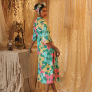 Big Floral Allover Drawstring Dress
