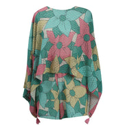 Big Floral Cotton Net Kaftan Set