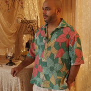Big Floral Cotton Net Men’s Shirt
