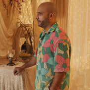 Big Floral Cotton Net Men’s Shirt