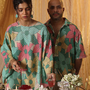Big Floral Cotton Net Men’s Shirt