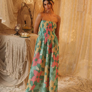 Big Floral Cotton Net Tube Dress
