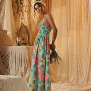 Big Floral Cotton Net Tube Dress