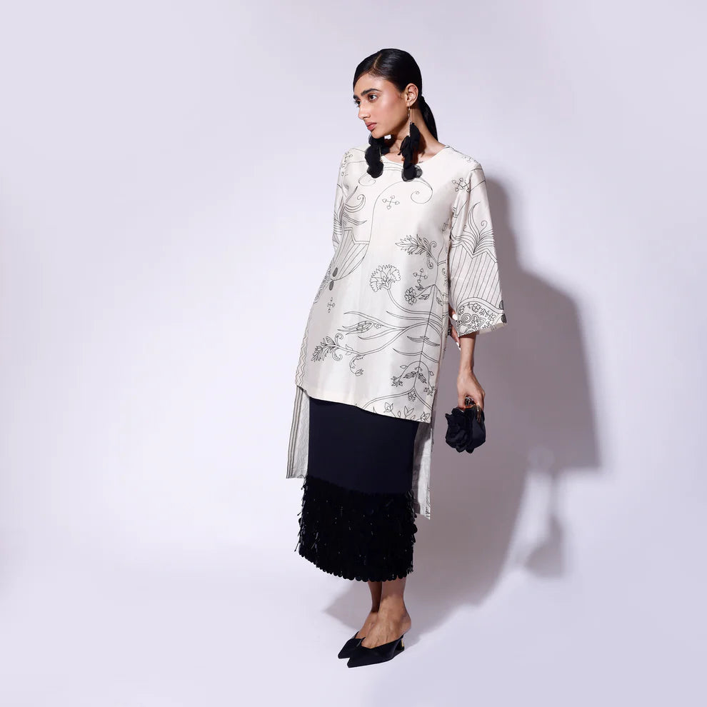 Black Paisley Chanderi top