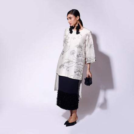 Black Paisley Chanderi top