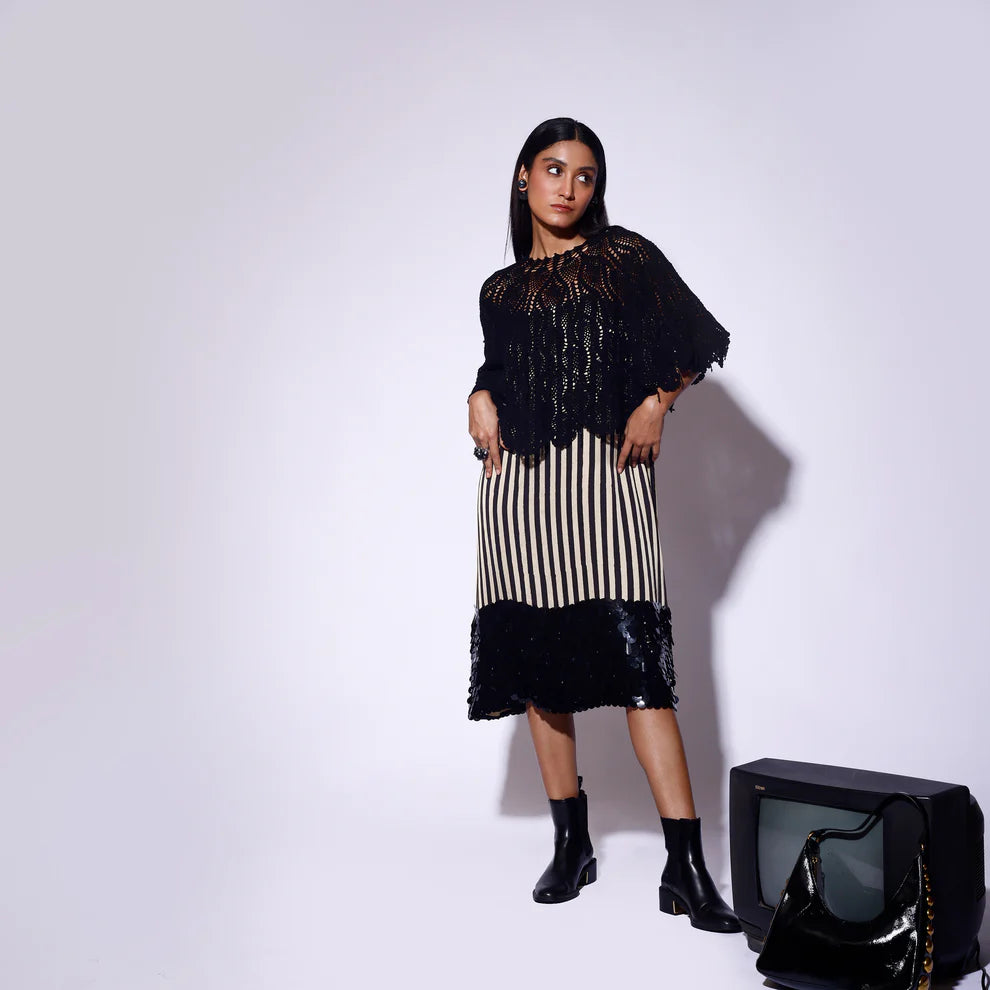 Black pearl Crochet cape