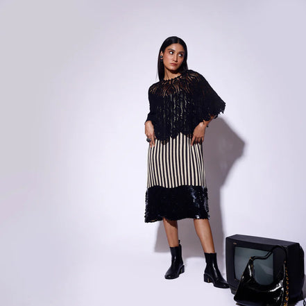 Black pearl Crochet cape