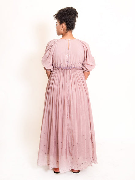 Coral Dress Mul Cotton - Ash Pink