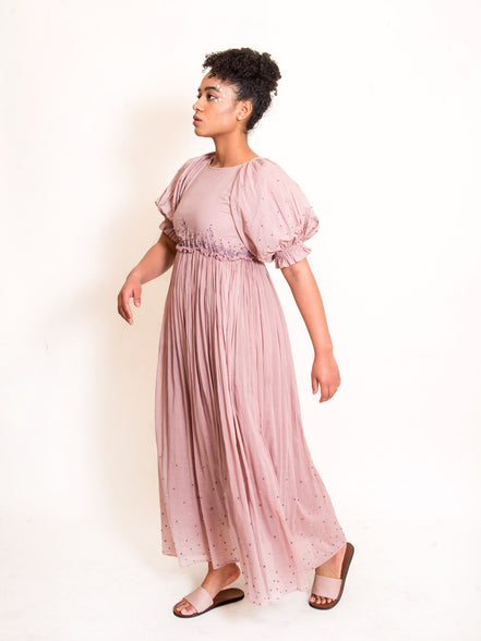 Coral Dress Mul Cotton - Ash Pink