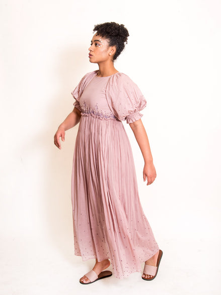 Coral Dress Mul Cotton - Ash Pink