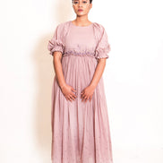 Coral Dress Mul Cotton - Ash Pink