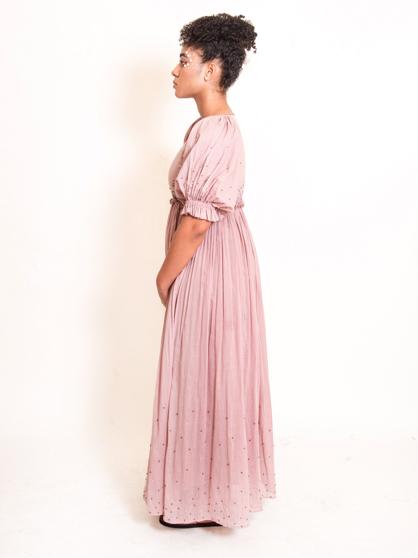 Coral Dress Mul Cotton - Ash Pink