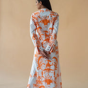 Camel Print Long Dress