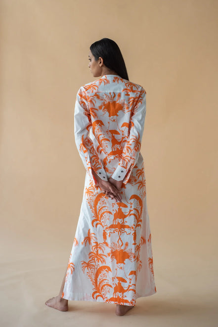 Camel Print Long Dress