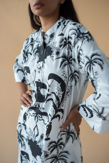 Camel Print Long Dress