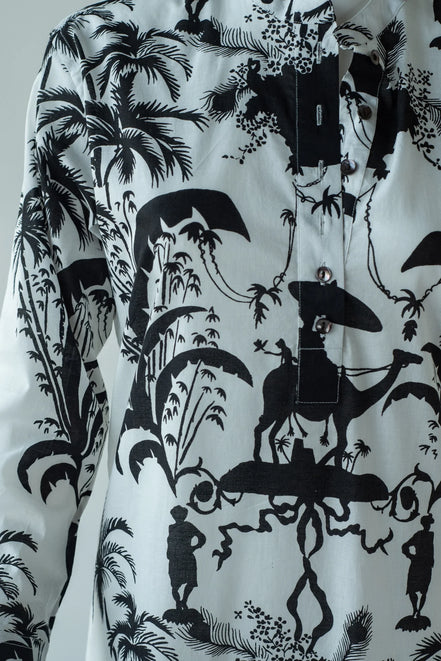 Camel Print Long Dress