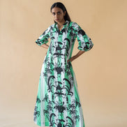 Camel Print Shirt Dress