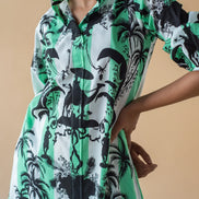 Camel Print Shirt Dress