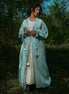 Charmaine Set - Dress and Jacket - Blue and Beige