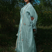 Charmaine Set - Dress and Jacket - Blue and Beige