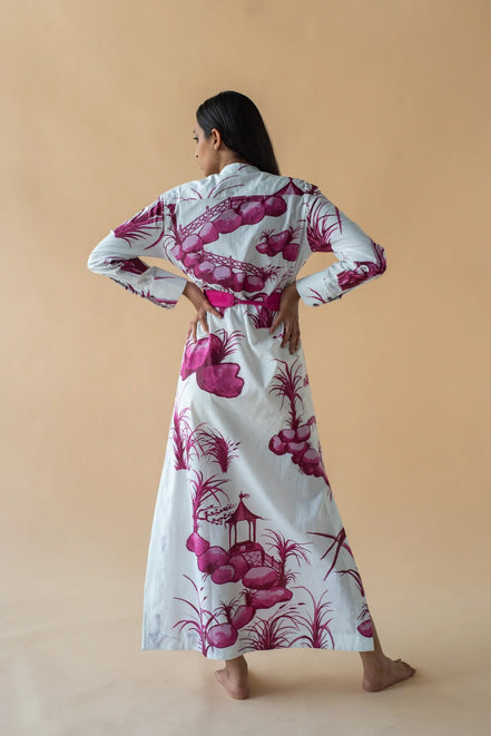 Chinese Print Long Dress
