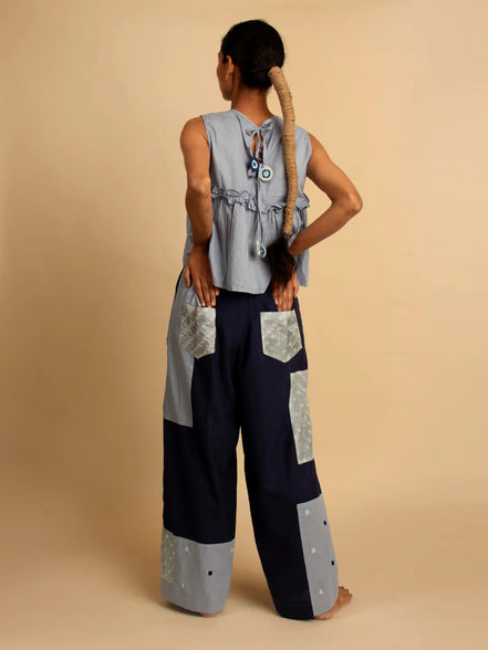 Dain Set ( Top & Pant )- Blue