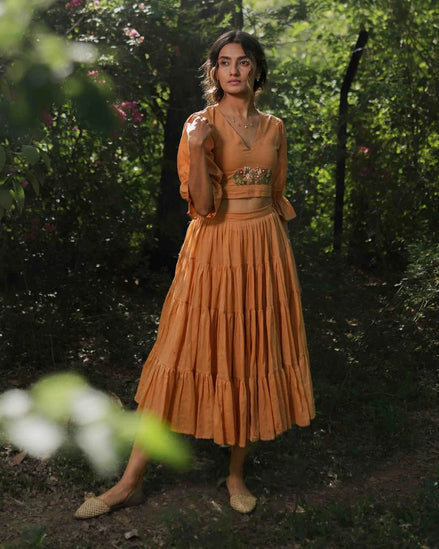 Daliso Set - Top and Skirt - Orange