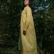 Dara Set - Dress and Jacket - Blue With Yellow