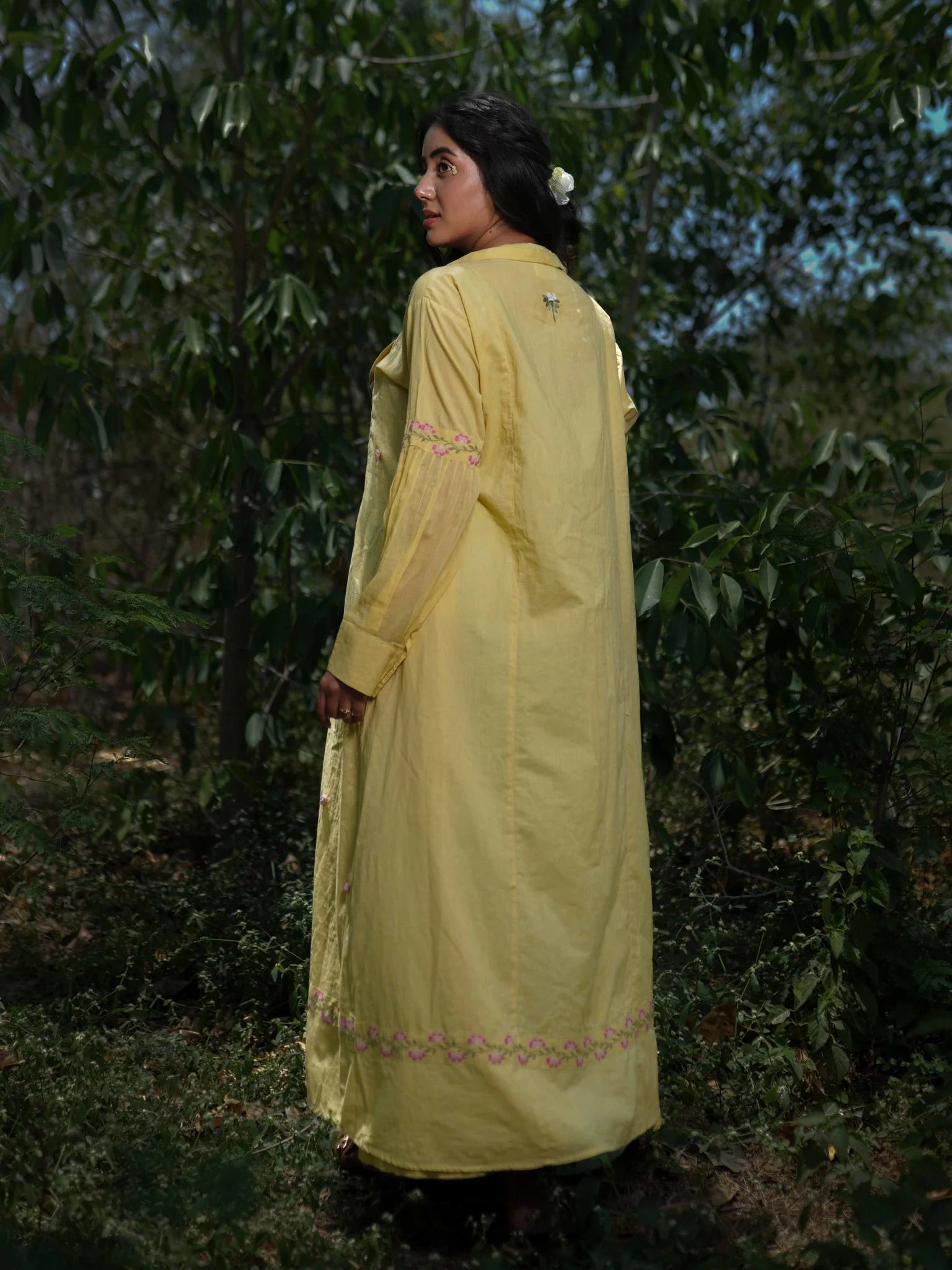 Dara Set - Dress and Jacket - Blue With Yellow