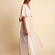 Desai Dress - Beige Handwoven