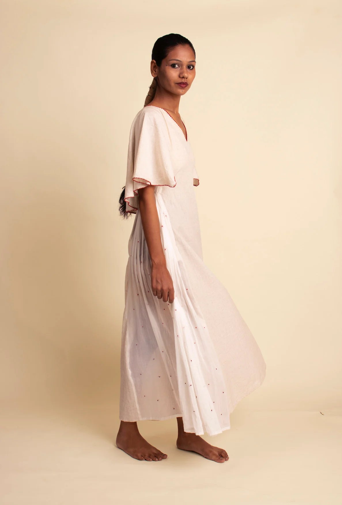 Desai Dress - Beige Handwoven