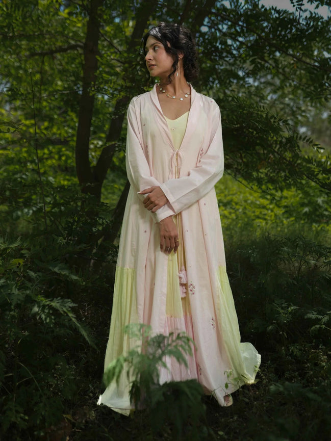 Dina Set - Dress and Jacket - Pink and Yellow