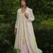 Dina Set - Dress and Jacket - Pink and Yellow