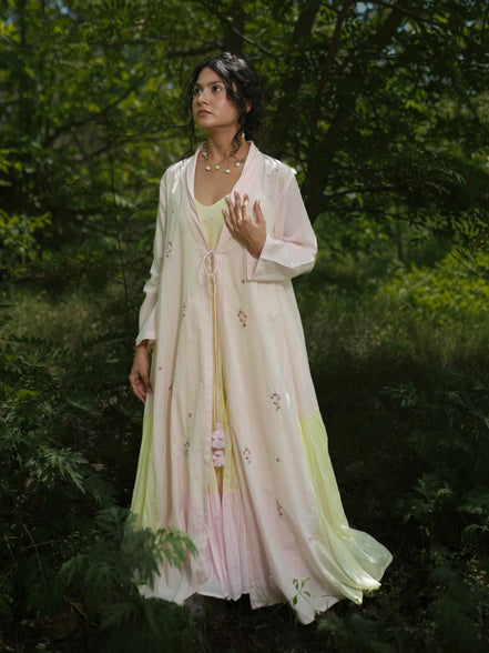 Dina Set - Dress and Jacket - Pink and Yellow