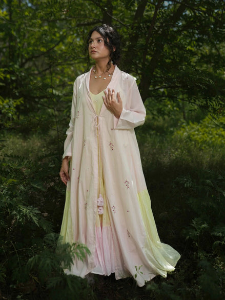 Dina Set - Dress and Jacket - Pink and Yellow