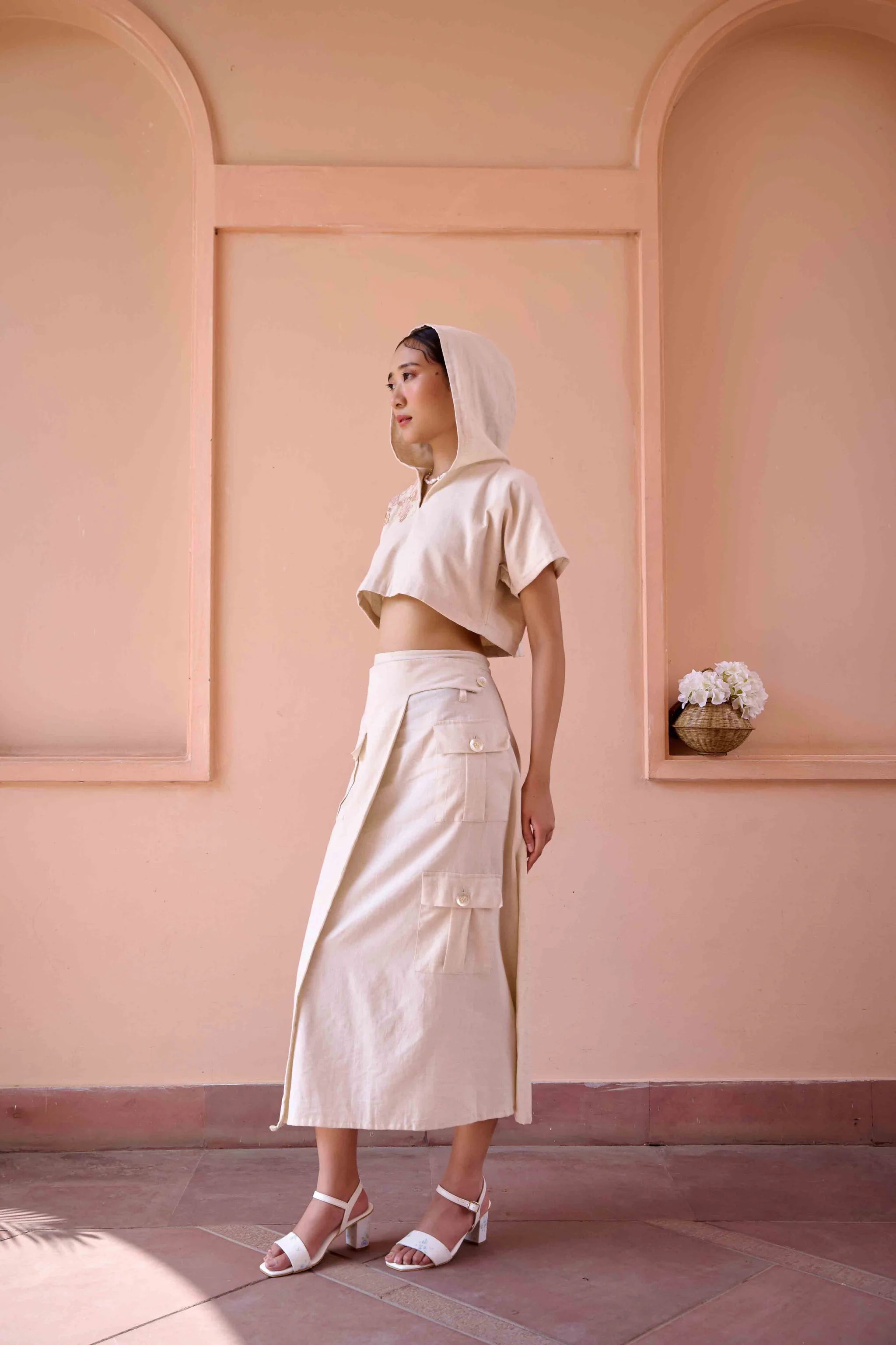 Edwin Top and Skirt Set - Beige