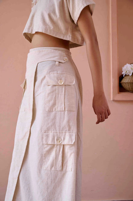 Edwin Top and Skirt Set - Beige