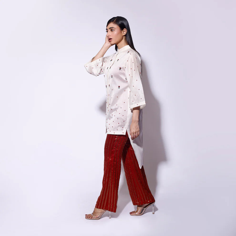 Embroidered Rose Shirt
