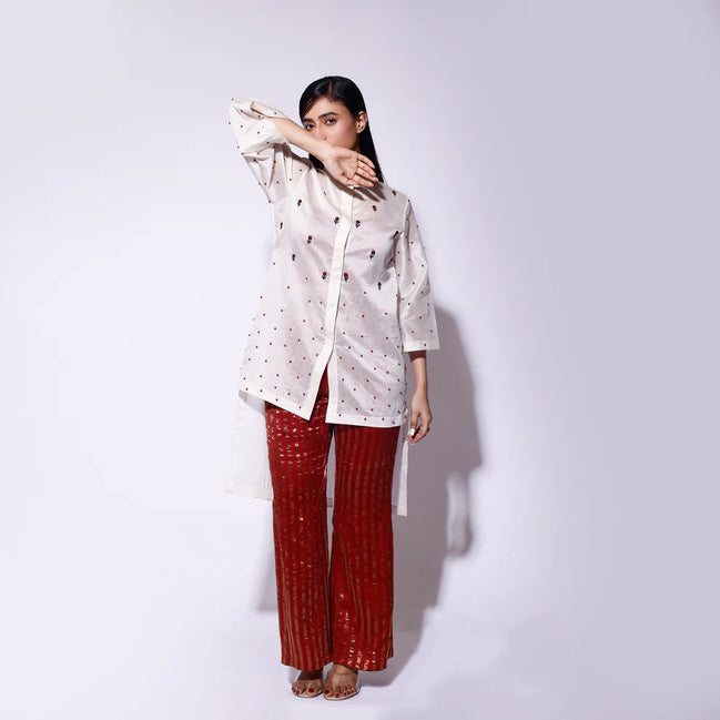 Embroidered Rose Shirt