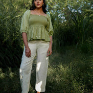 Erelah Set - Top and Pants Green and Beige