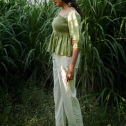 Erelah Set - Top and Pants Green and Beige