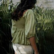 Erelah Set - Top and Pants Green and Beige