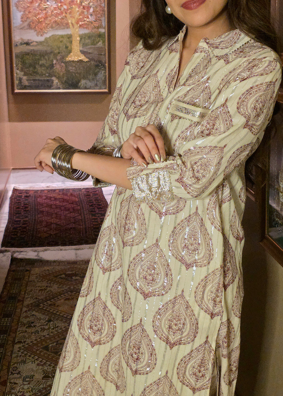 Fez Sunday Morning Kurta and Kinkri Pant Set