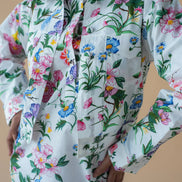 Flower Print Fly Jacket and Long Dress