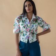 Flower Print Fly Jacket and Long Dress